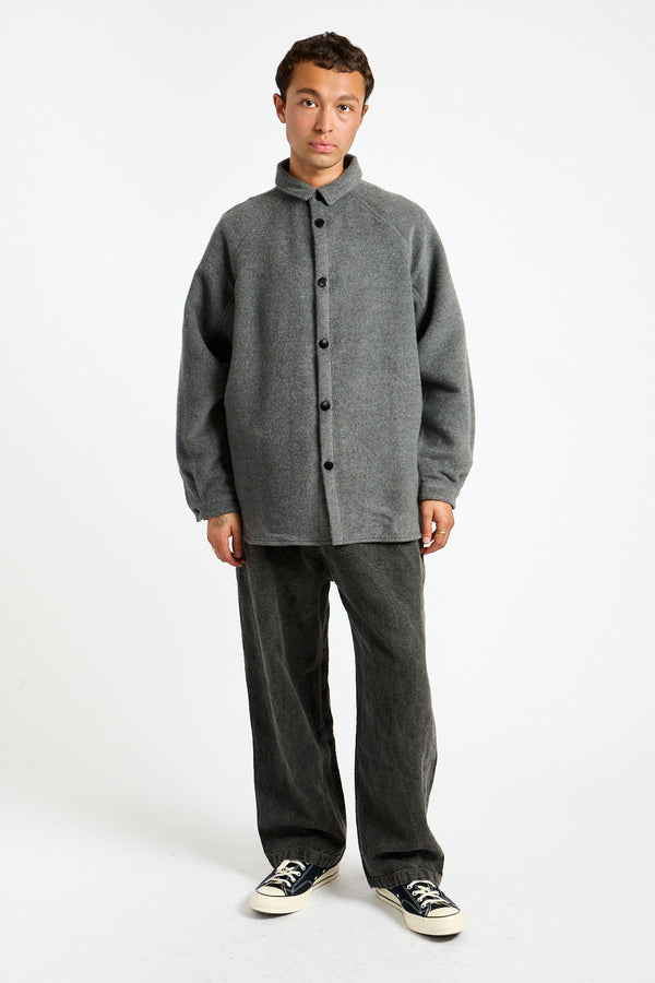 Wool Silk Camel Shirt in Ash