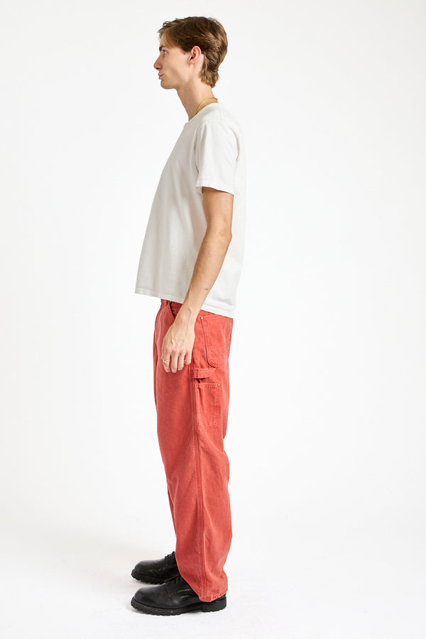 Dad's Fit Oxford Painter Pants in Red