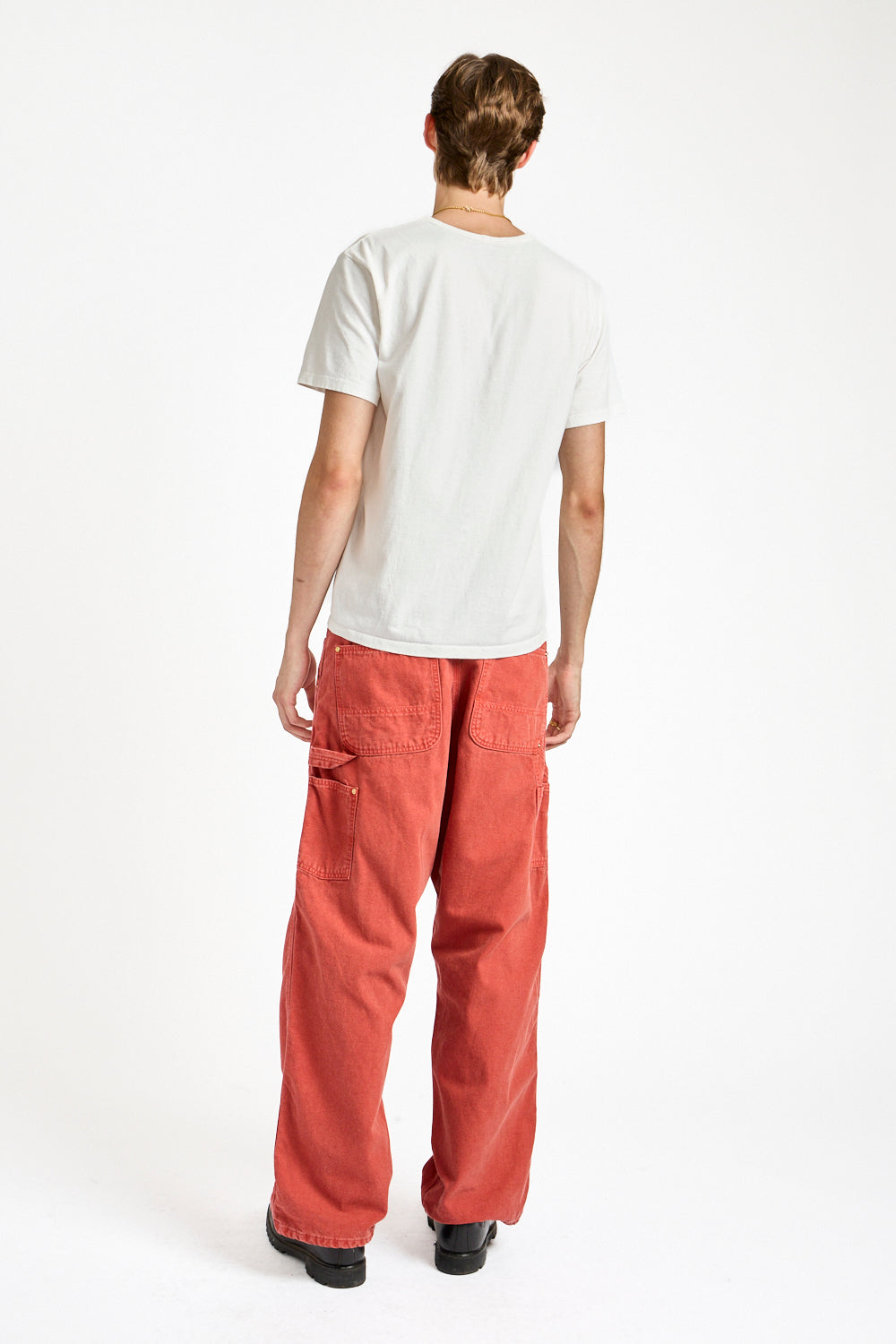 Dad's Fit Oxford Painter Pants in Red