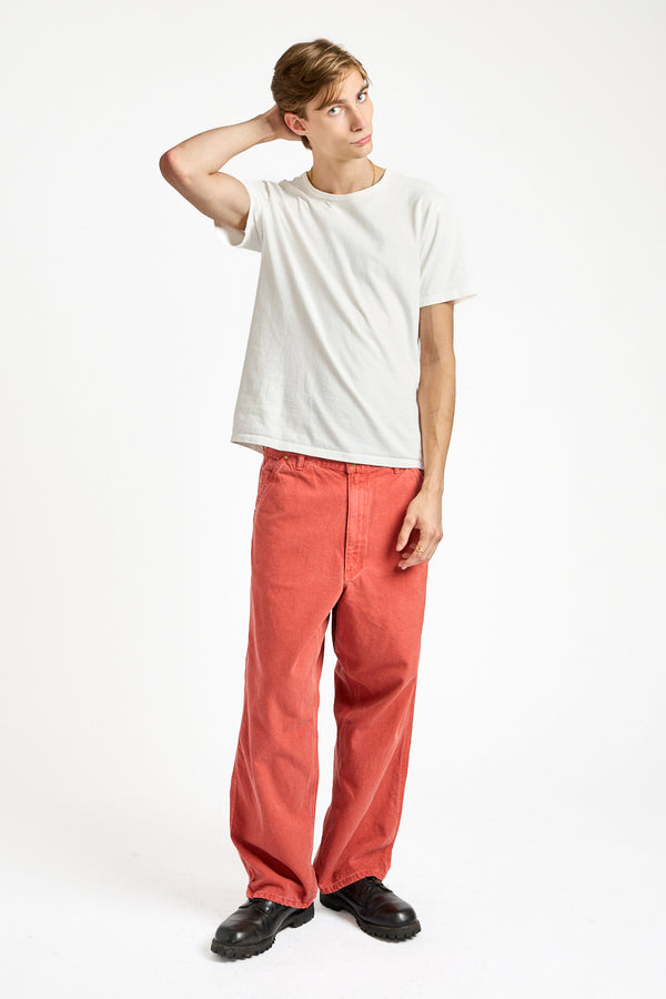 Dad's Fit Oxford Painter Pants in Red