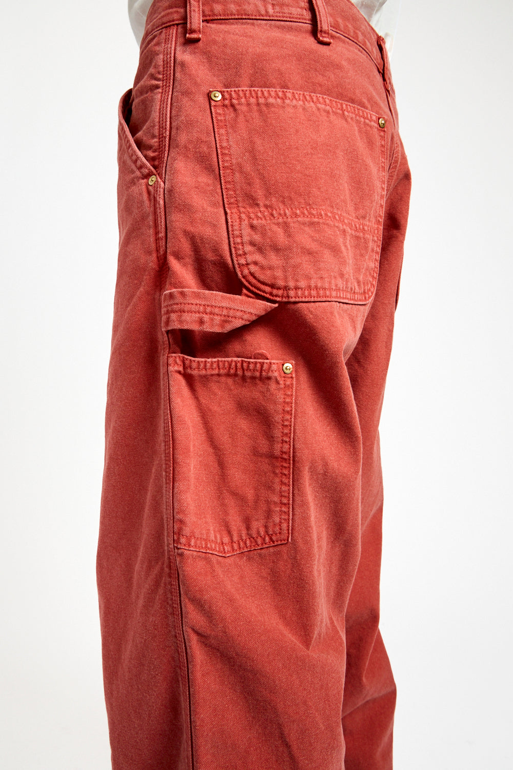Dad's Fit Oxford Painter Pants in Red