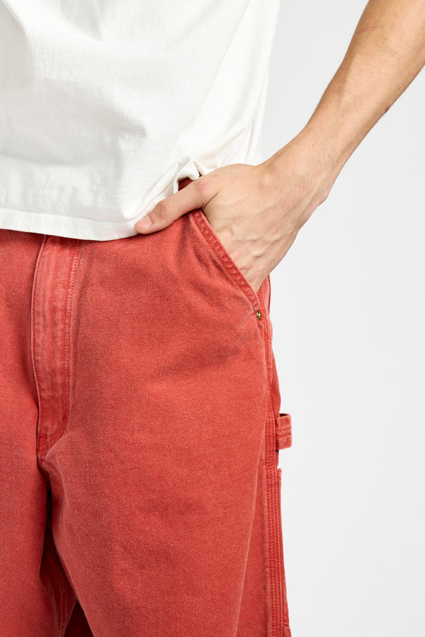 Dad's Fit Oxford Painter Pants in Red