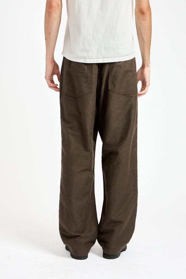 Relax Fit Cotton Linen Moleskin Fatigue Pants in Charcoal Gray