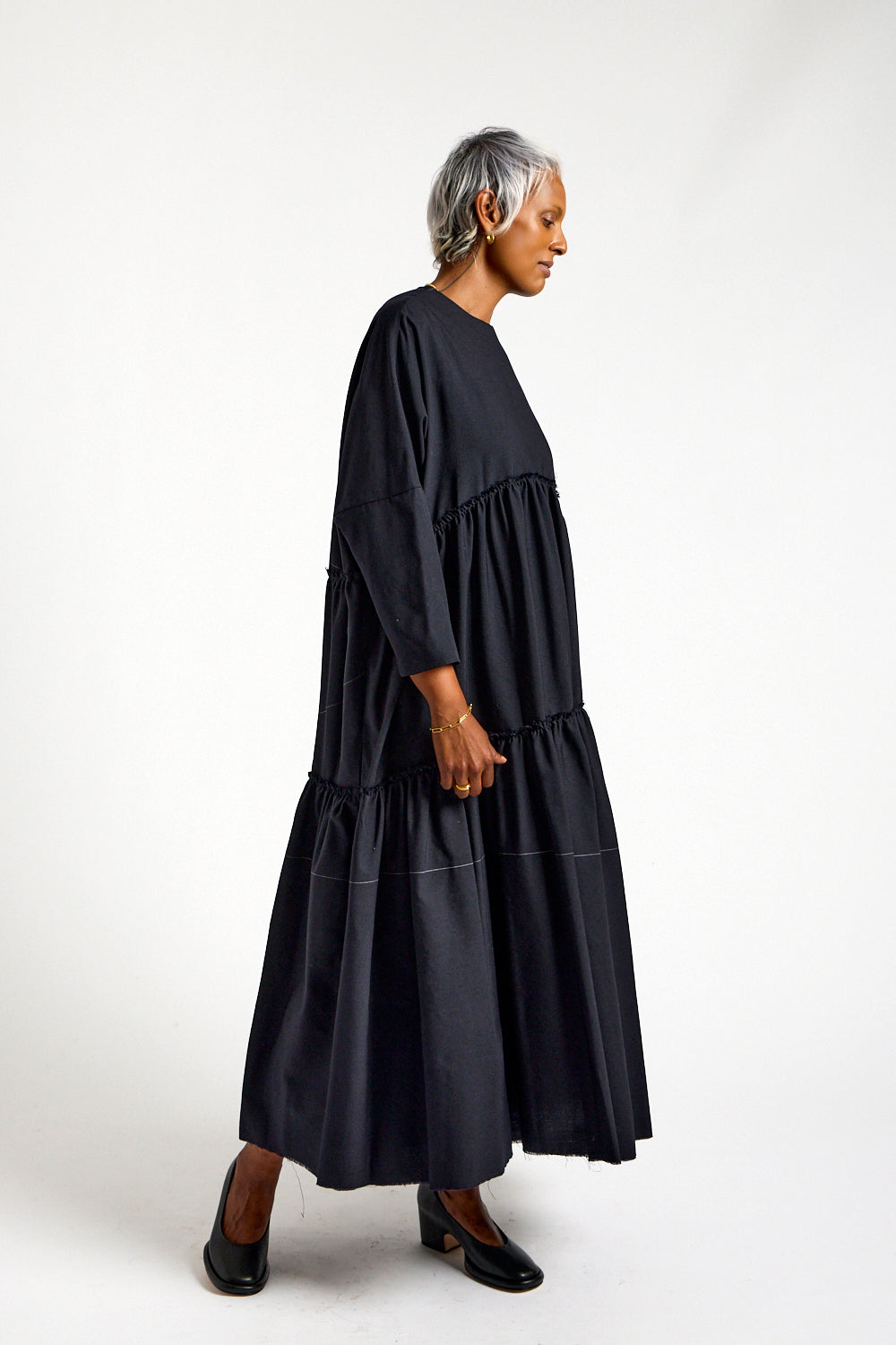 Weird Tiered Dress in Midnight