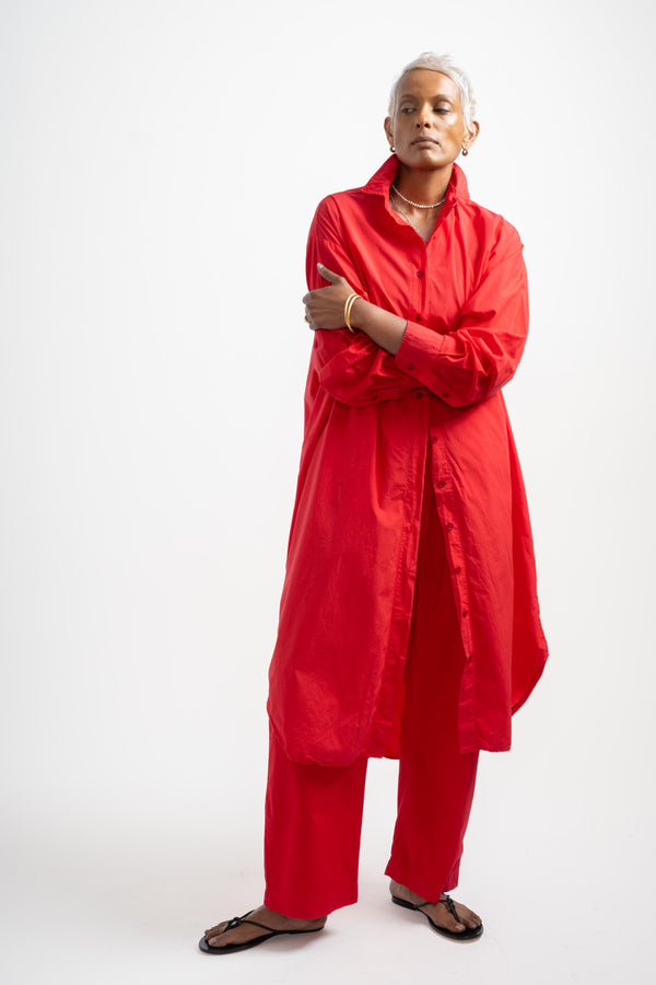 The Shirt Dress in Rouge