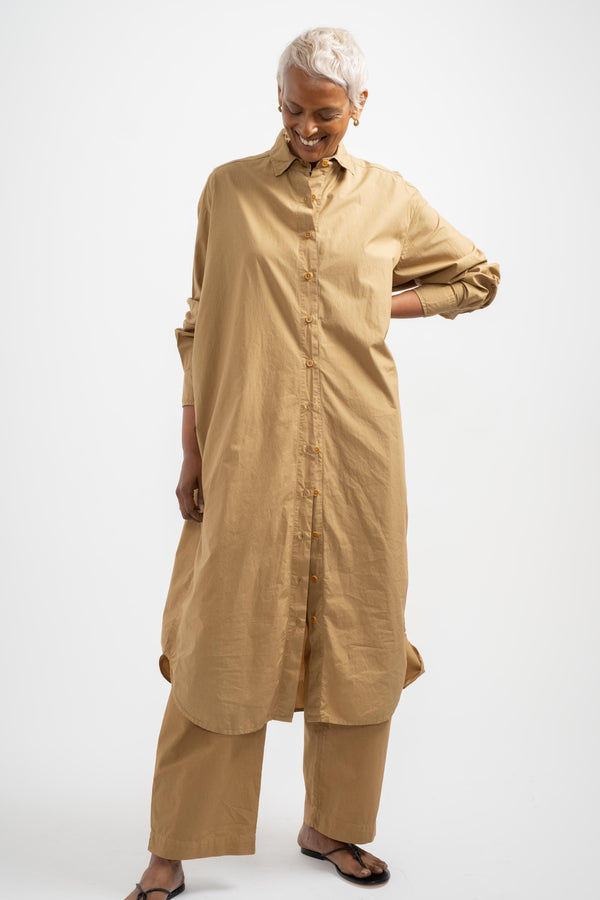 The Shirt Dress in Tan