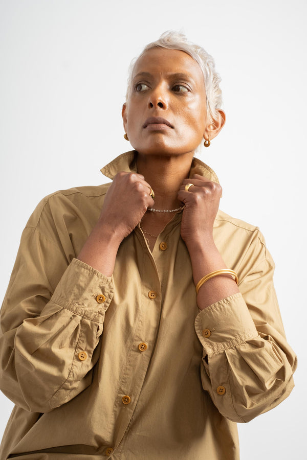The Shirt Dress in Tan