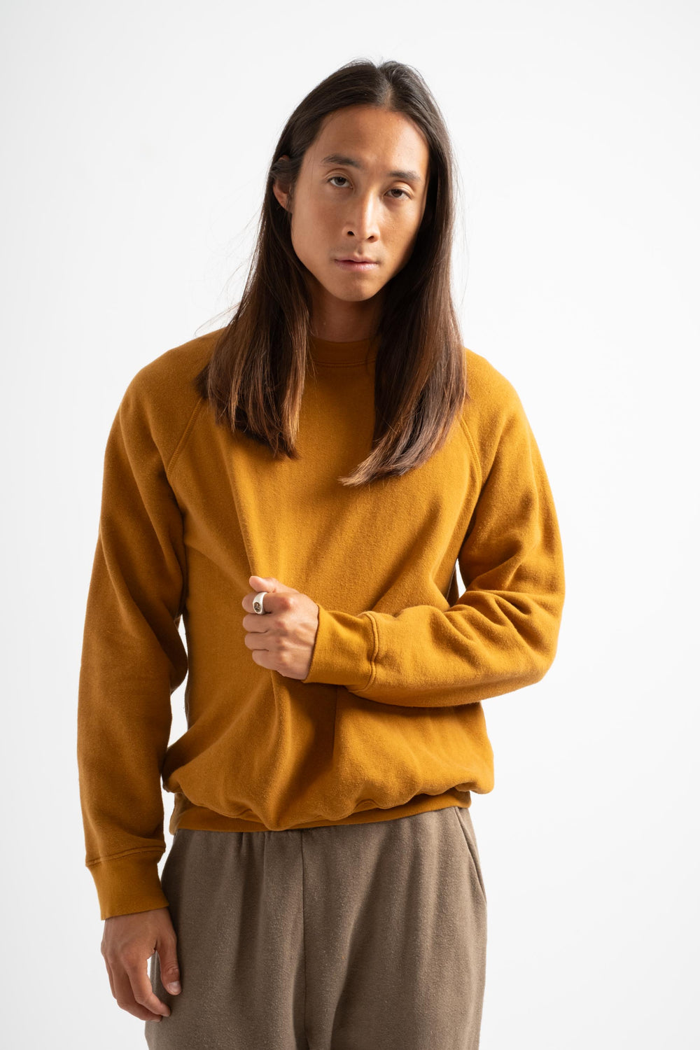 The Men's Crewneck Sweatshirt in Burnt Amber