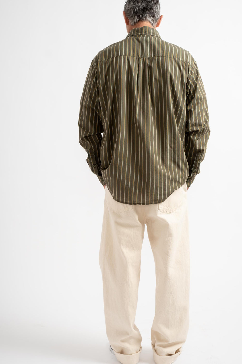 The Men's Shirt in Deadstock Green Stripe