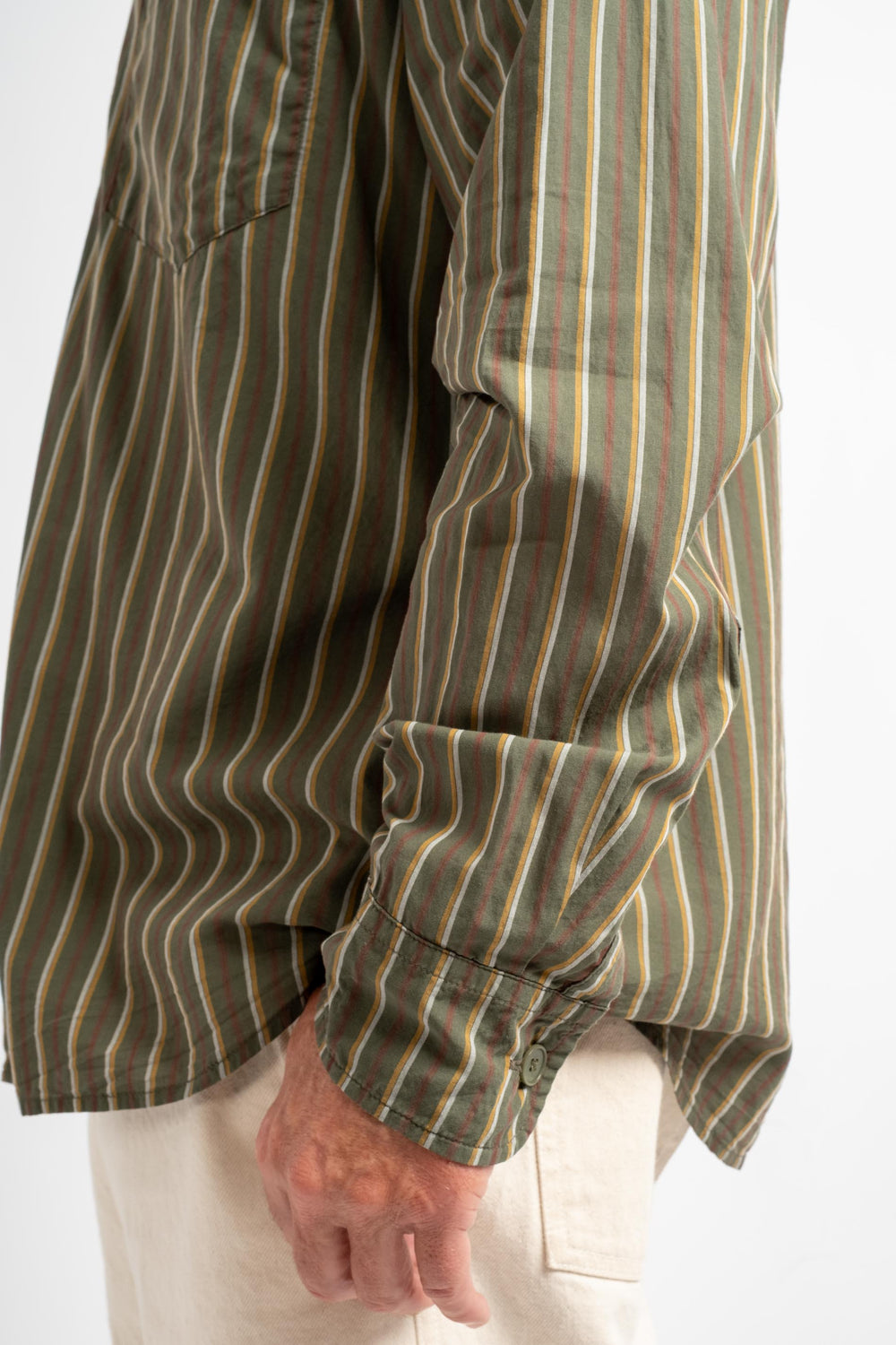 The Men's Shirt in Deadstock Green Stripe