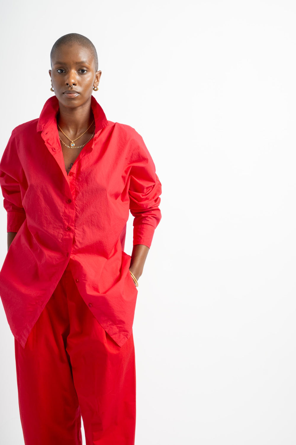 The Oversized Shirt in Rouge