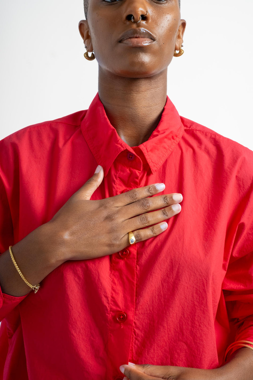 The Oversized Shirt in Rouge