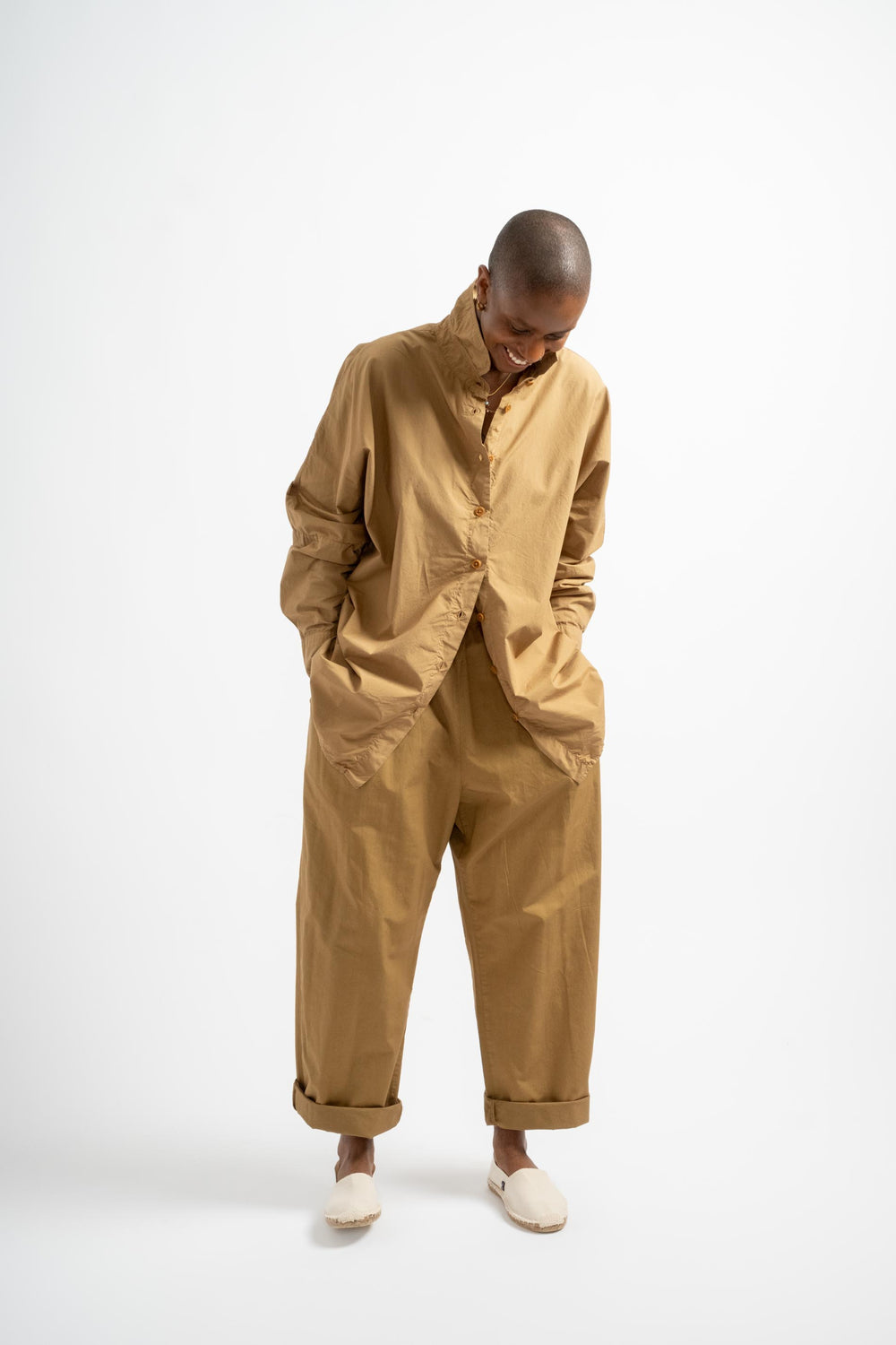 The Oversized Shirt in Tan