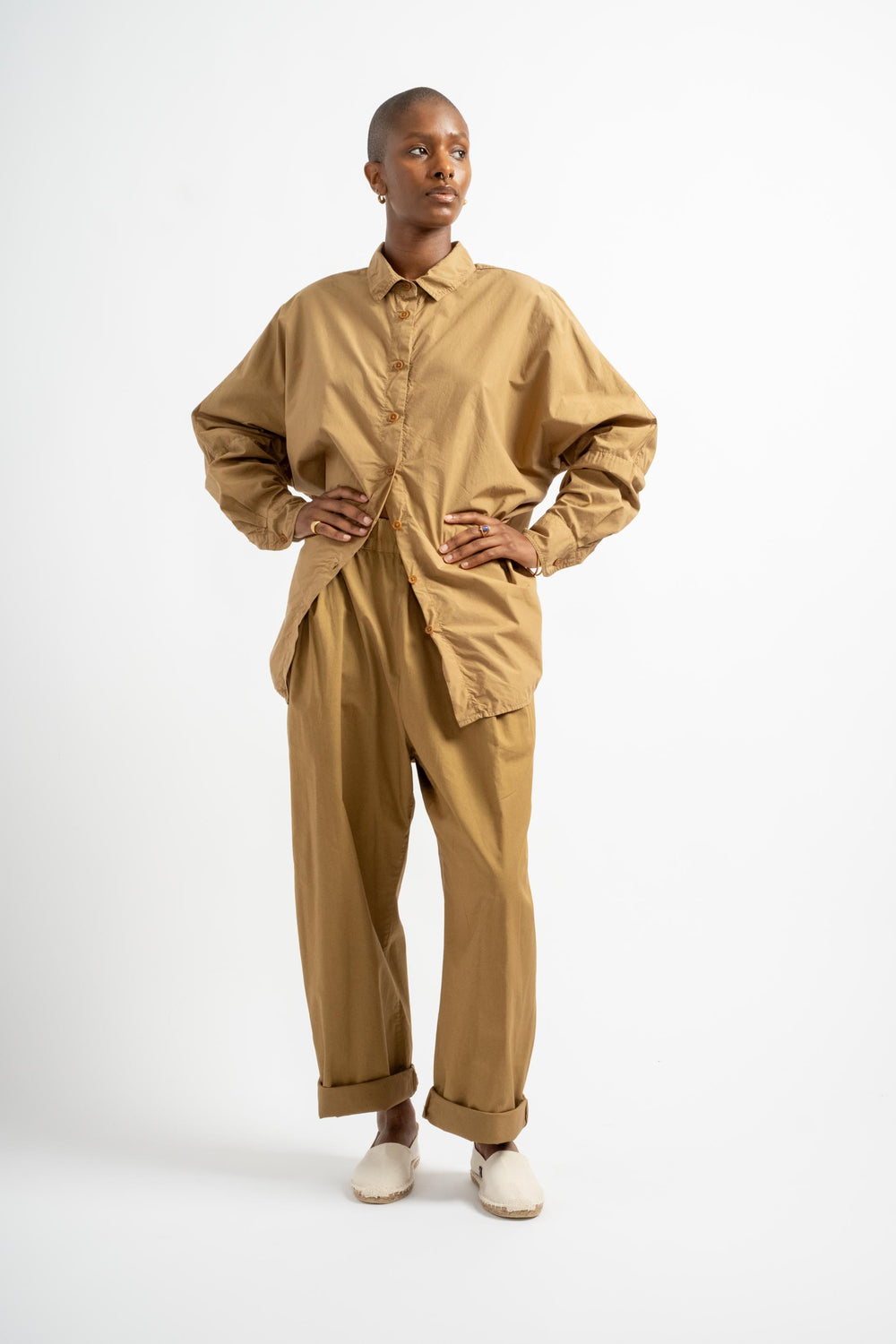 The Oversized Shirt in Tan