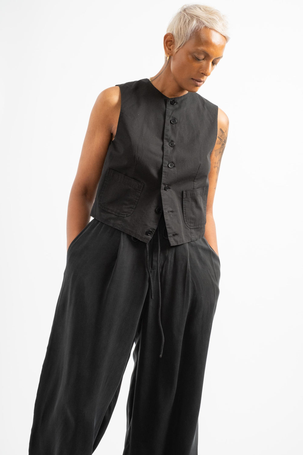 The Vest in Faded Black