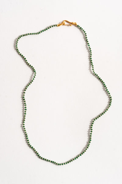 22k + Tiny Faceted Emerald Strand