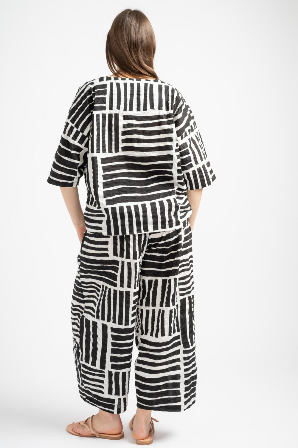 Wide Pants in Black Print