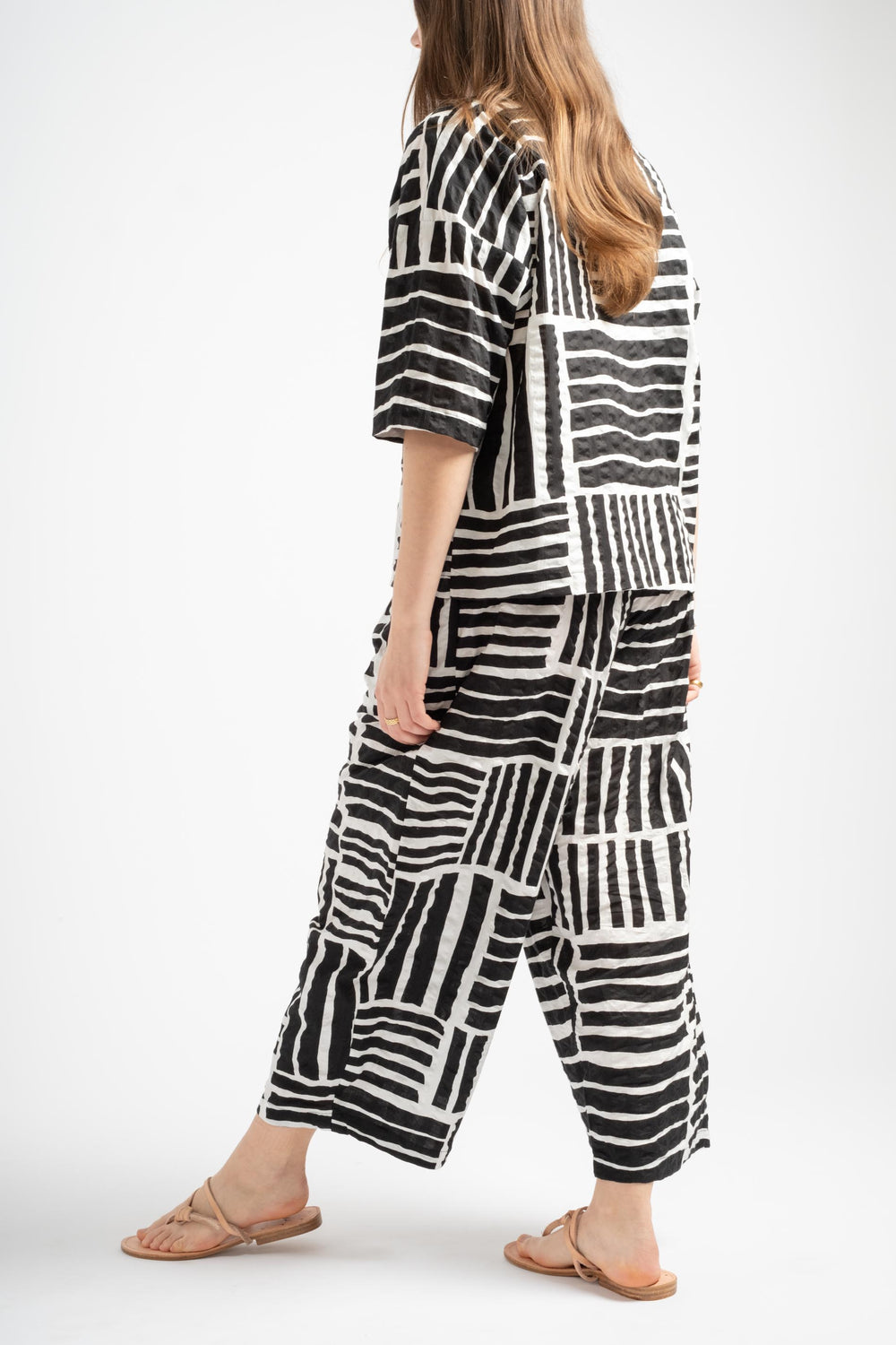 Wide Pants in Black Print
