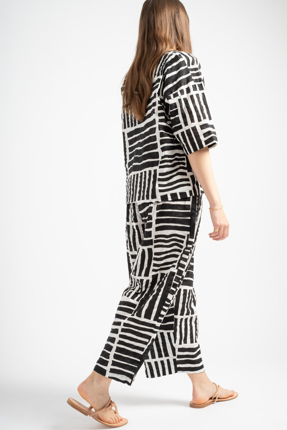 Wide Pants in Black Print