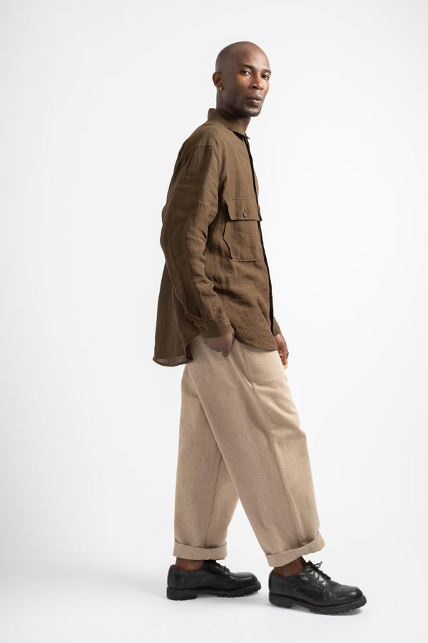 Elastic Pant Walnut Denim in Beige