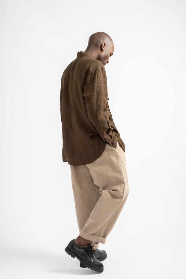 Elastic Pant Walnut Denim in Beige