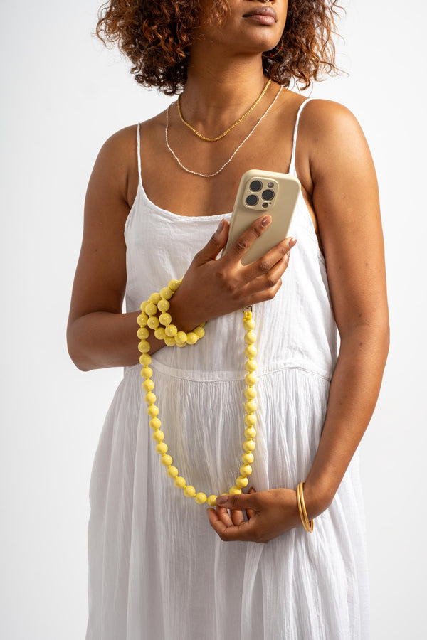 Big Phonenecklace in Pastel Yellow