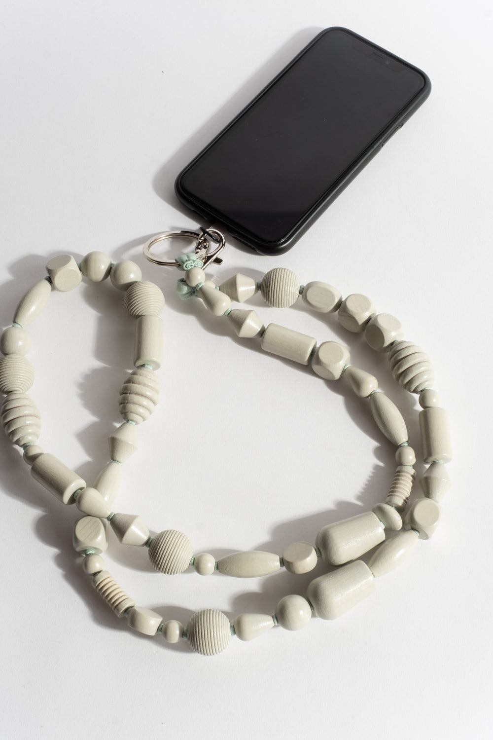 Perlenmix Phonenecklace in Light Grey