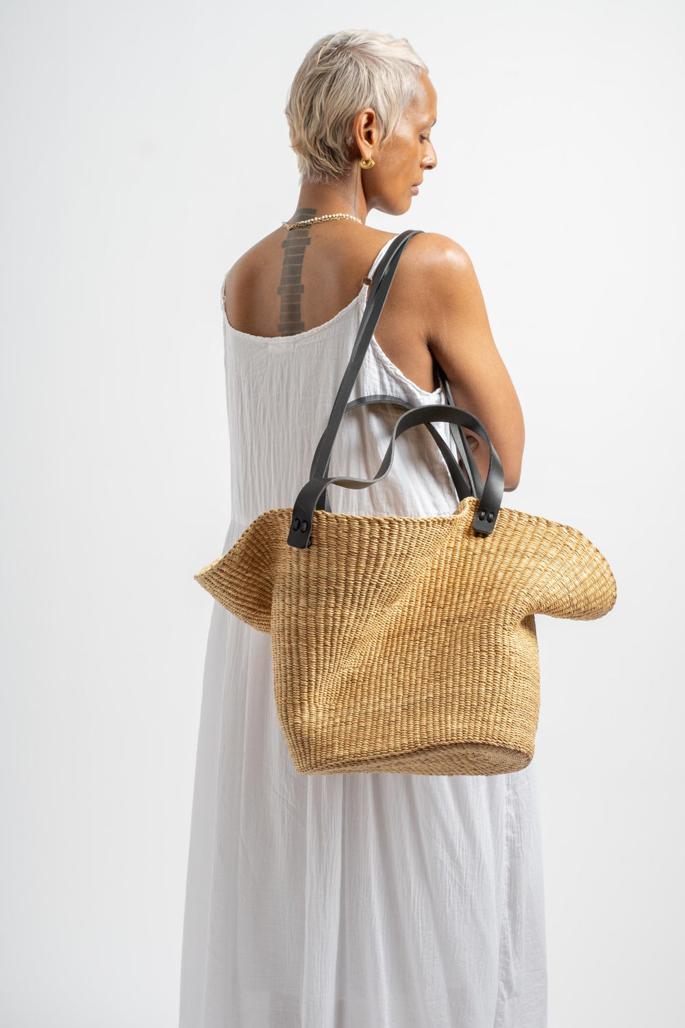 Froissé Shopping Bag in Black
