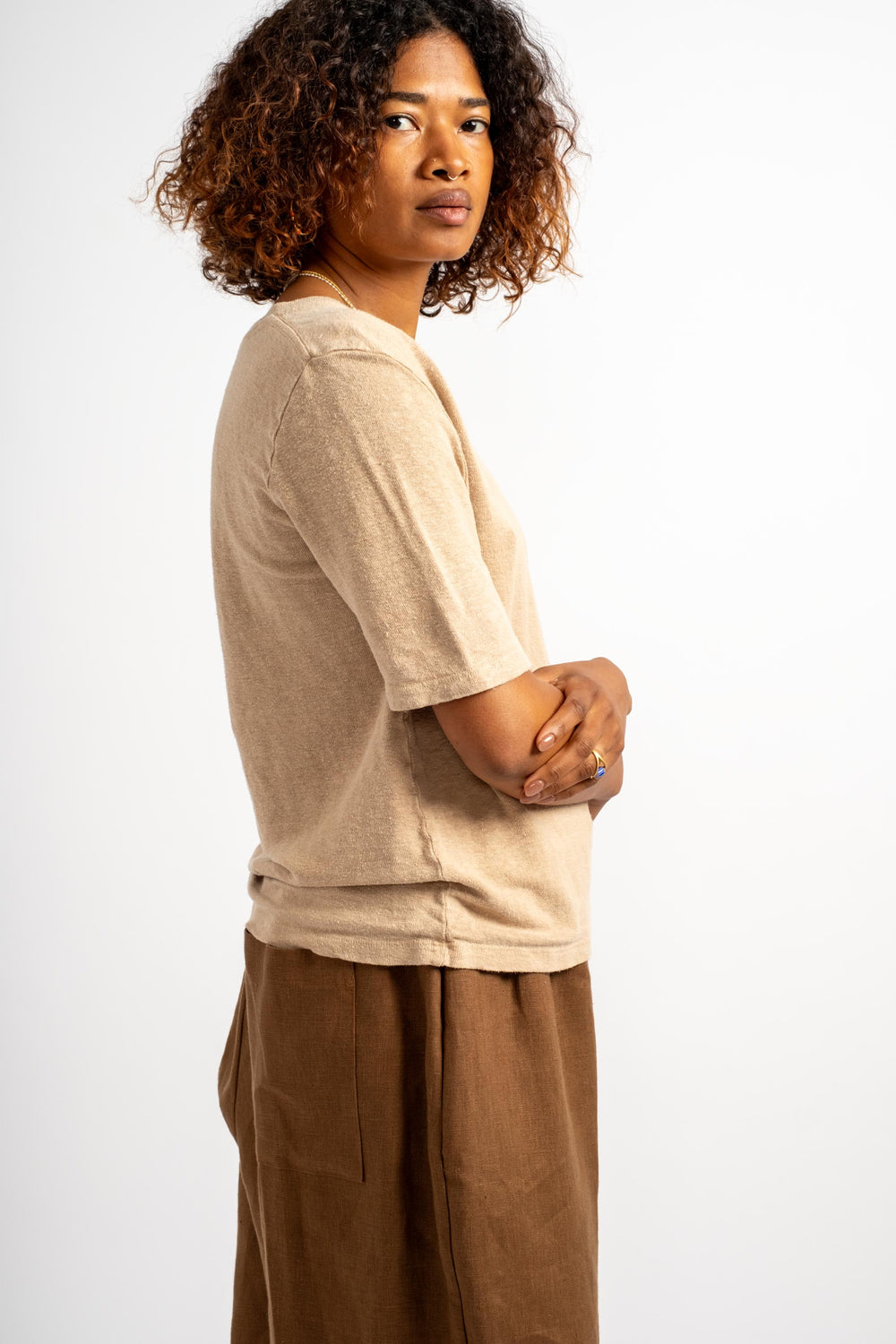 Dakota 100% Hemp Tee in Oat Milk