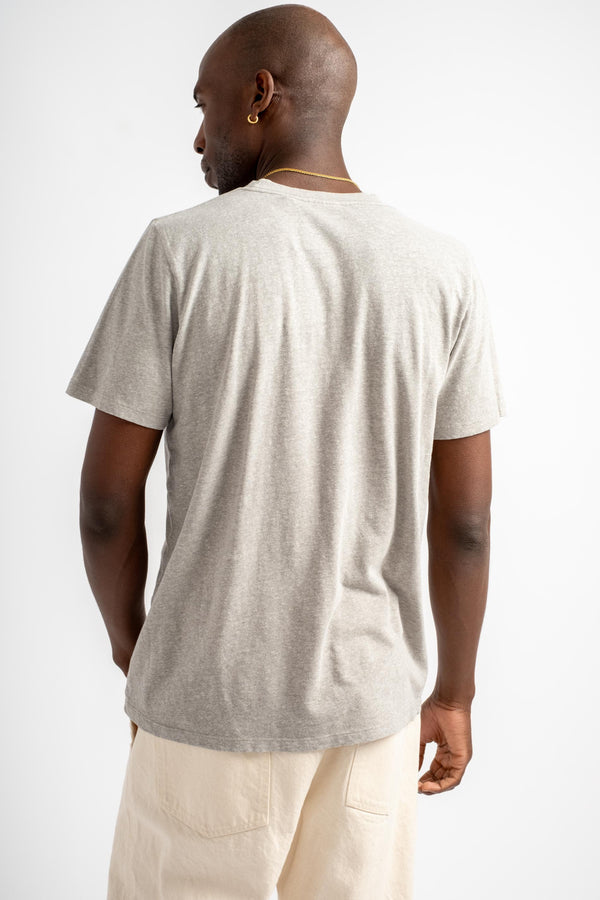 Heathered Jung Pocket Tee in Athletic Grey