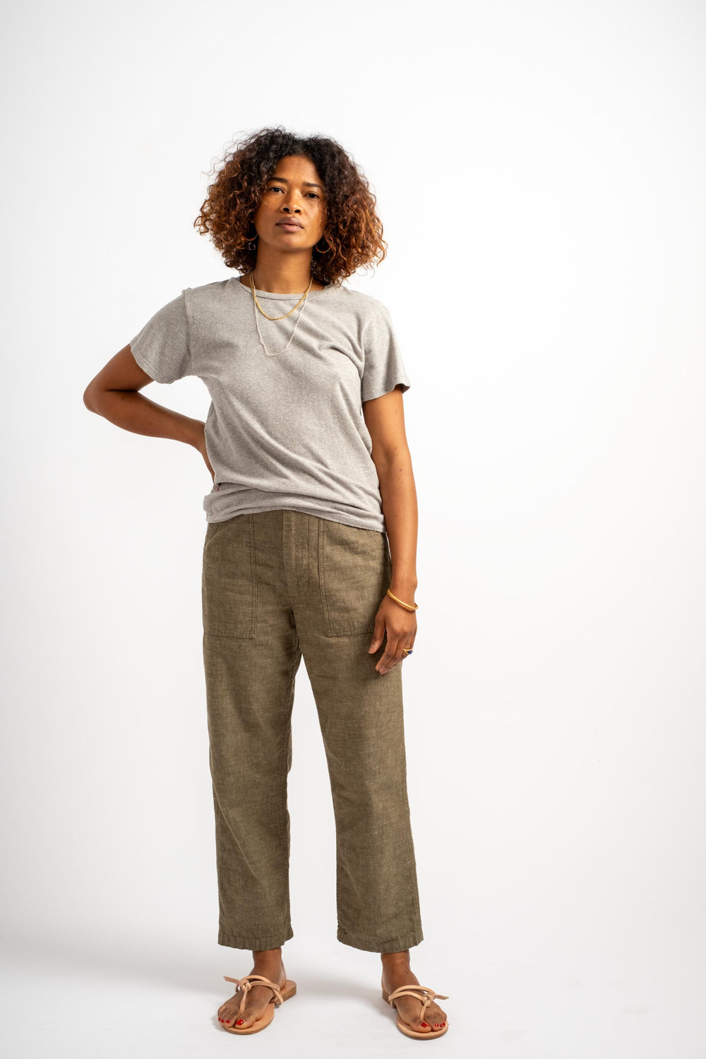 Heathered Lorel Tee in Athletic Gray
