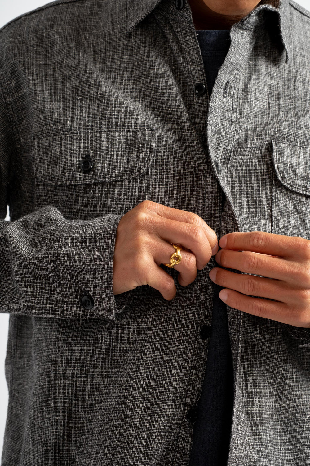 Relax Fit Work Shirt in Black Check