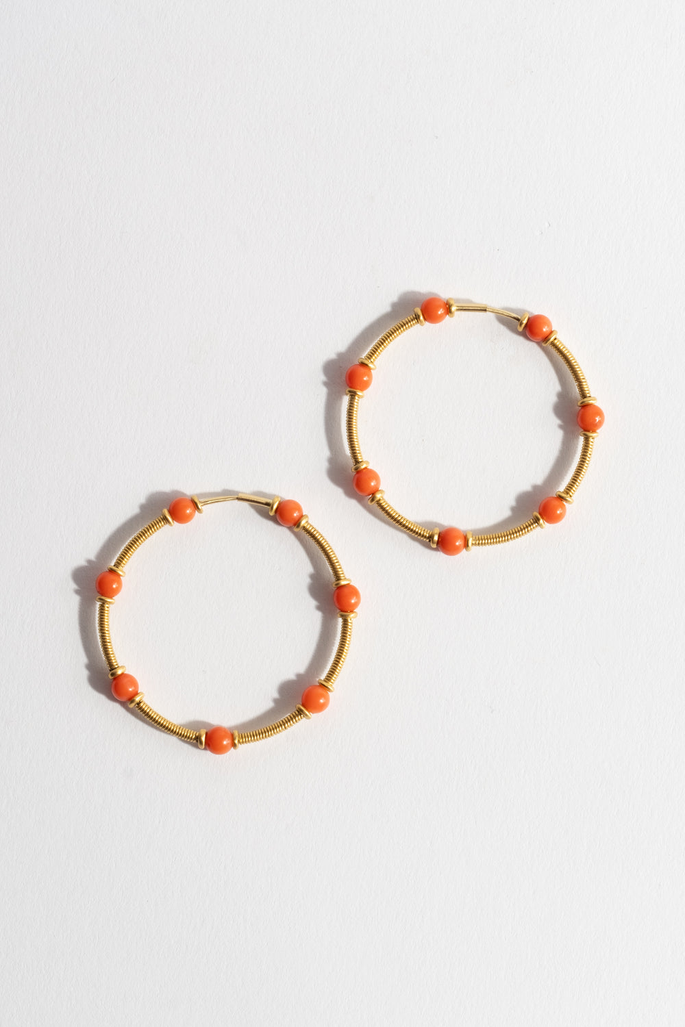 Antique Coral Zeno Hoop Earrings