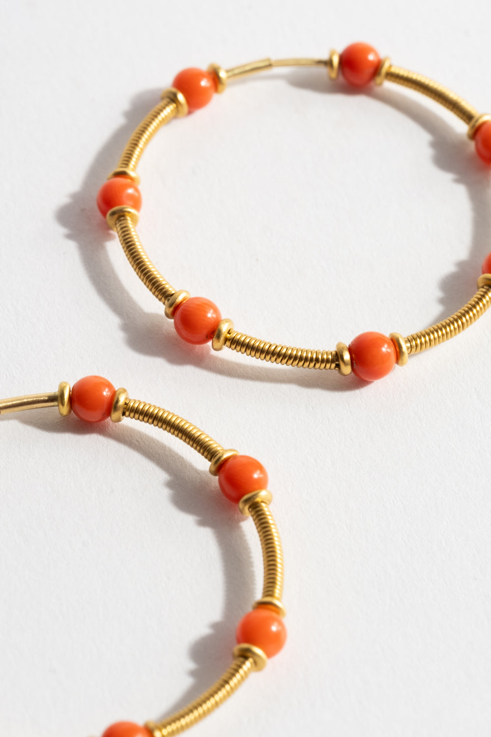 Antique Coral Zeno Hoop Earrings