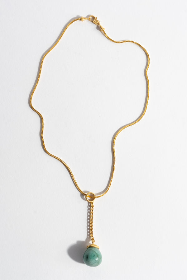 Opaque Emerald Haltere Chain Drop
