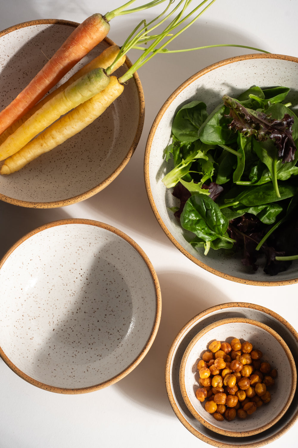 Nesting Bowls in Nude + White