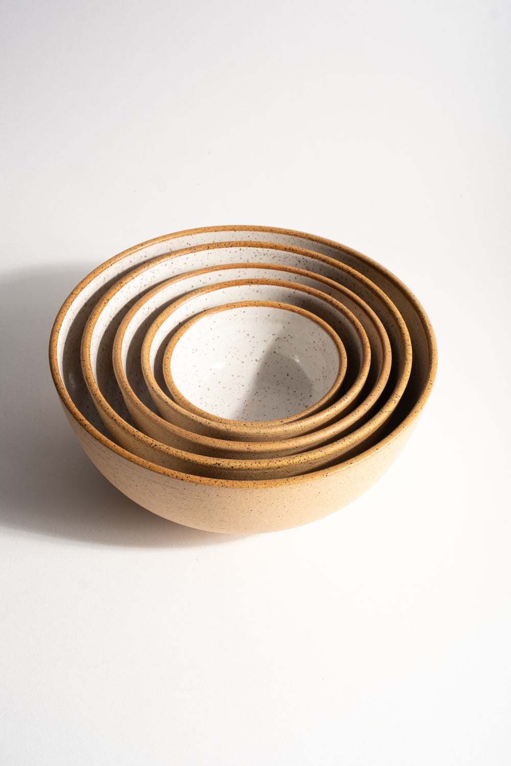 Nesting Bowls in Nude + White