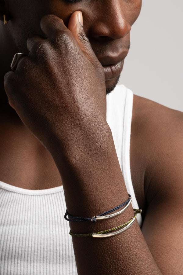 ID Signature Bracelet in Olive + Stone