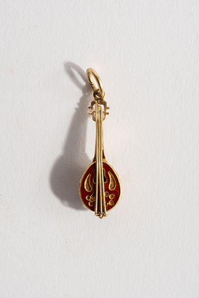 18K Enamel Mandolin Charm