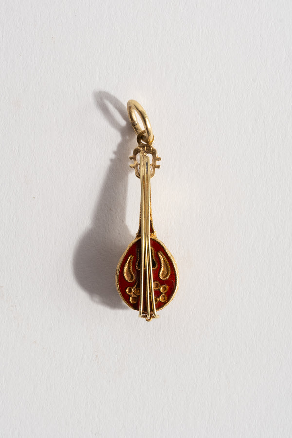 18K Enamel Mandolin Charm