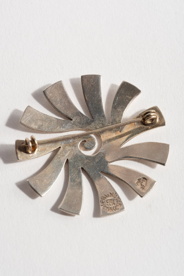 Sterling Sunburst Spiral Pin