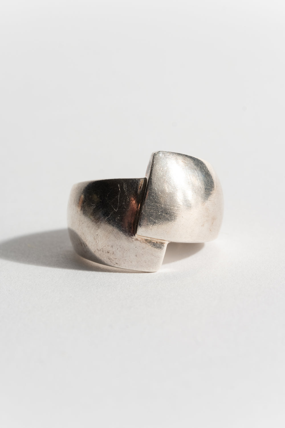 Sterling Puffy Overlap Ring