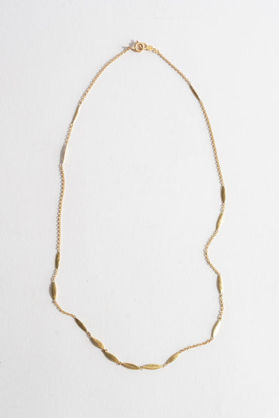 18K Grass Seeds Necklace - Short