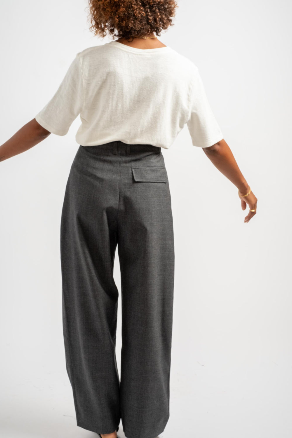 Acuna Double Pleat Front Pant in Slate Melange