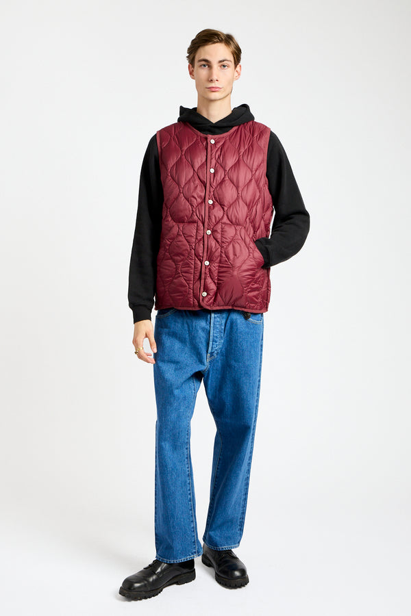 Military Crewneck Down Vest in Azuki