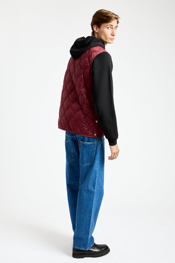 Military Crewneck Down Vest in Azuki