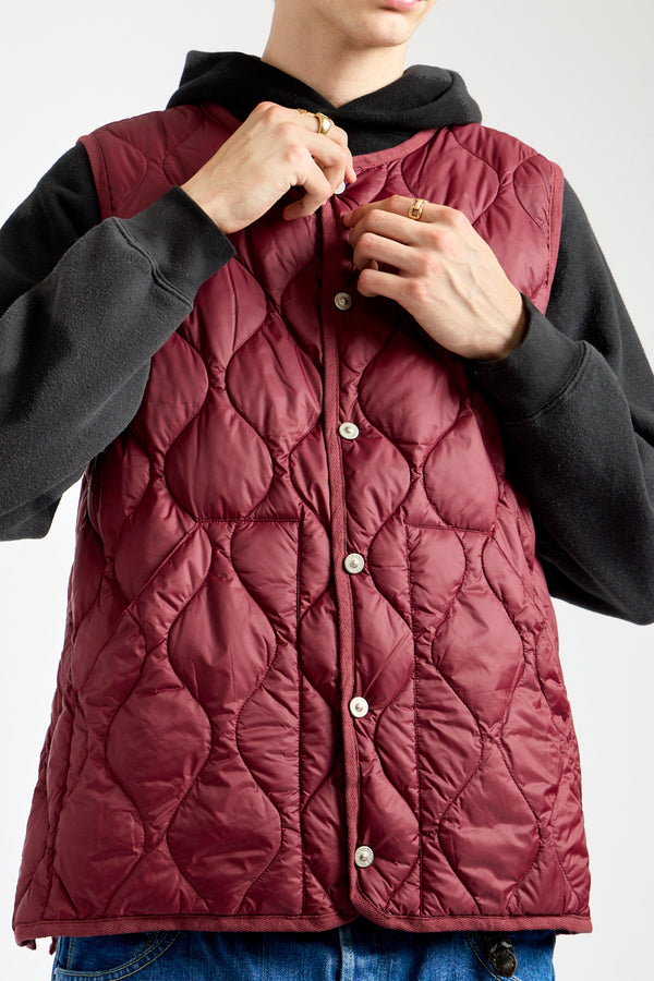 Military Crewneck Down Vest in Azuki
