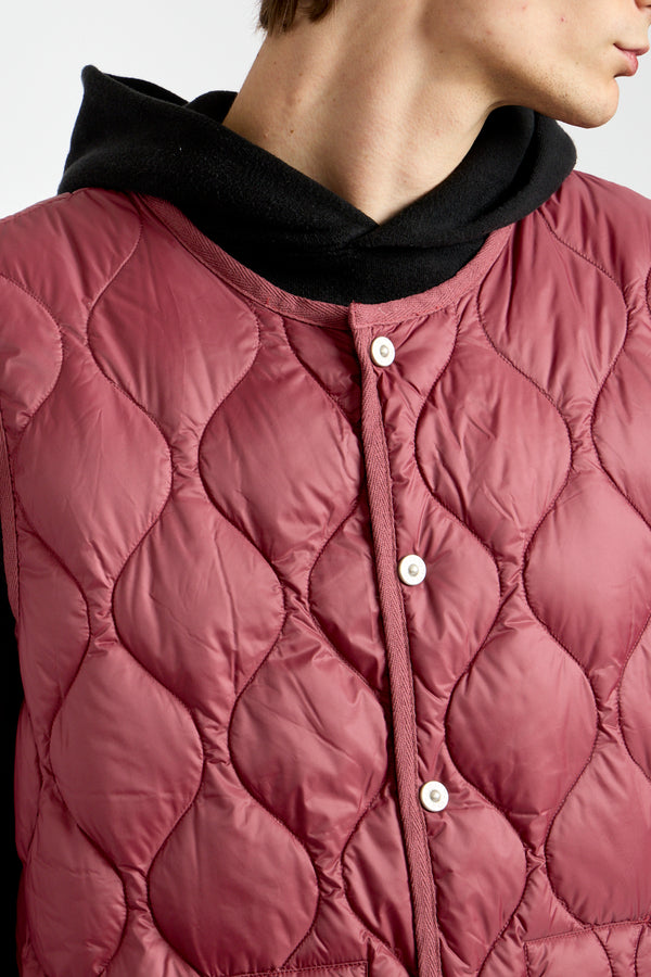 Military Crewneck Down Vest in Azuki