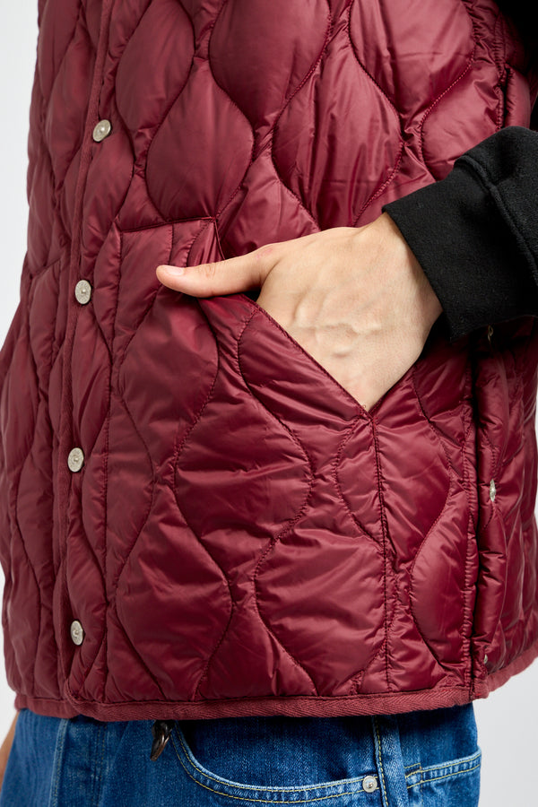 Military Crewneck Down Vest in Azuki