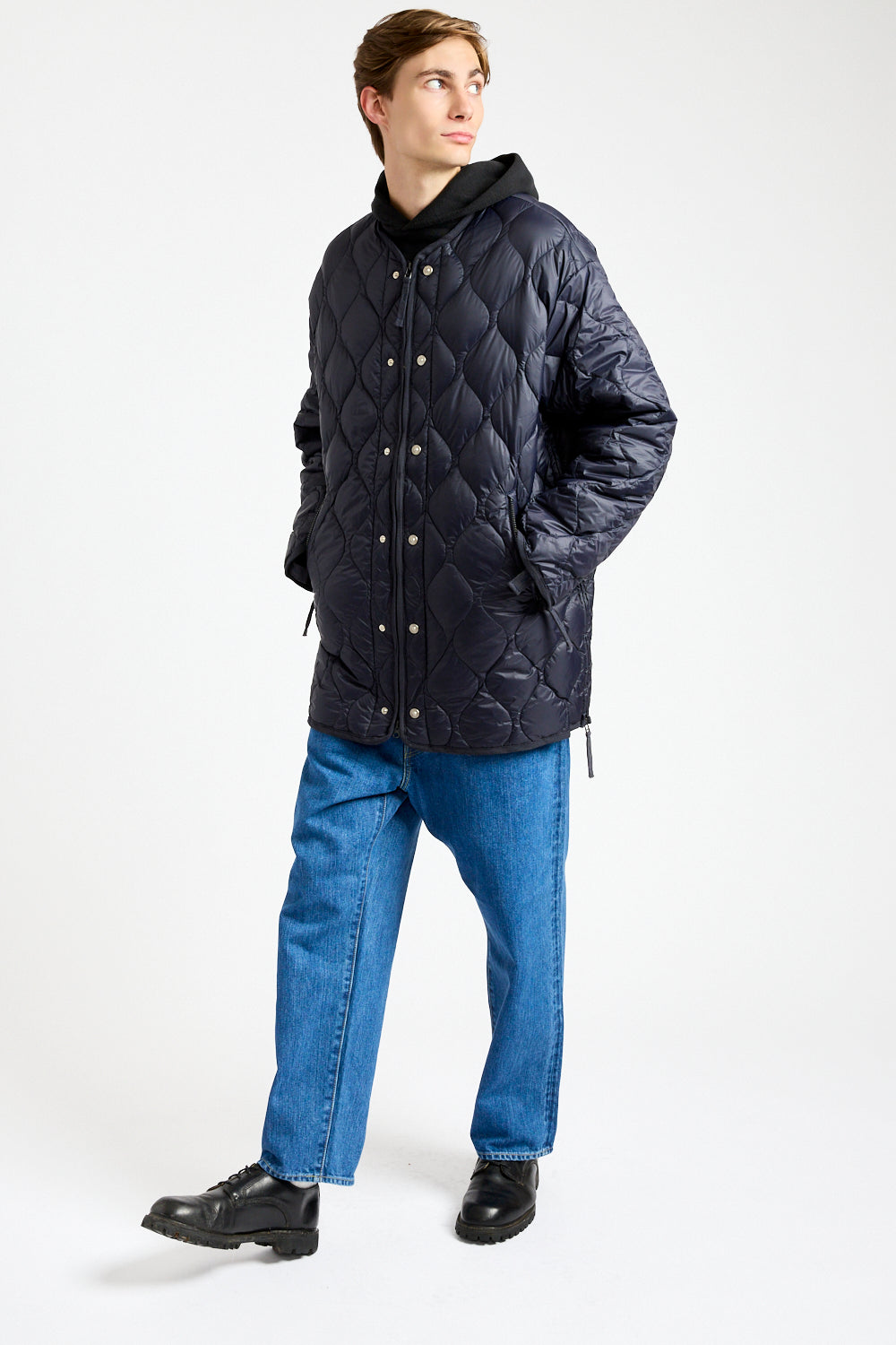 Military M65 Liner Zip Down Jacket in Dark Navy